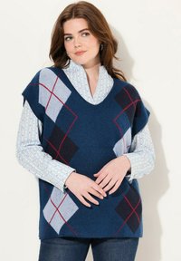 Ulla Popken V-NECK  - Triko s potiskem - navy blue