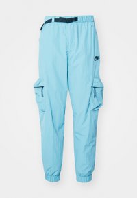 Nike Sportswear TECH WOVEN - Cargo trousers - denim turquoise/black