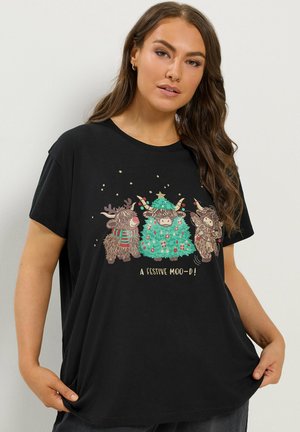 Yours Clothing, PLUS SIZE T-SHIRTS - T-shirt imprimé - black