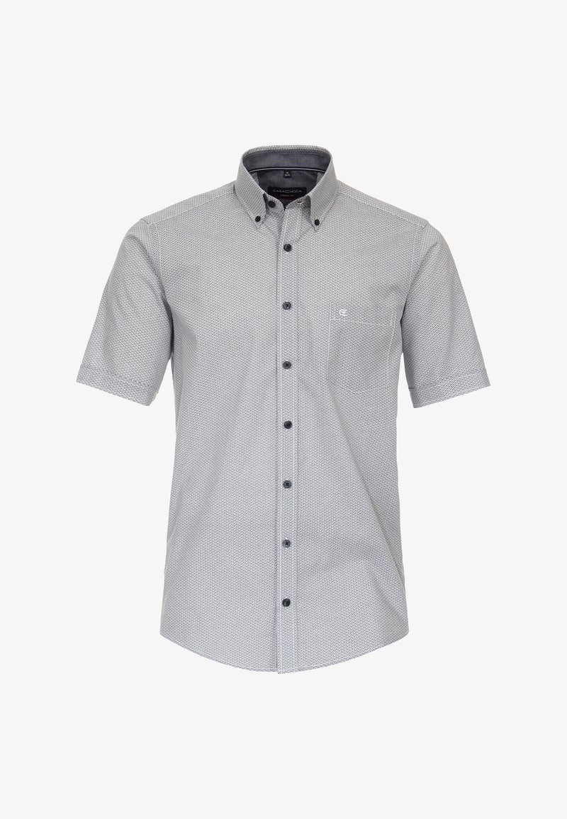 Casa Moda Sport Comfort Fit overhemd, blauw met geel geruit Casa Moda Sport Comfort Fit overhemd, blauw met geel geruit