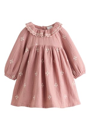 Next REGULAR FIT - EMBROIDERED LONG SLEEVE - Vestido camisero - pink