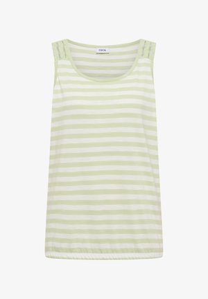 Cecil, TOP MIT ROUNDED V-NECK UND STREIFEN - Top - raw matcha lime