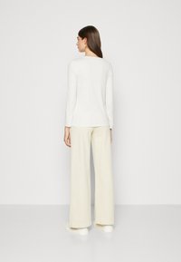 TOM TAILOR T-SHIRT STRIPE HENLEY - Langarmshirt - offwhite grey