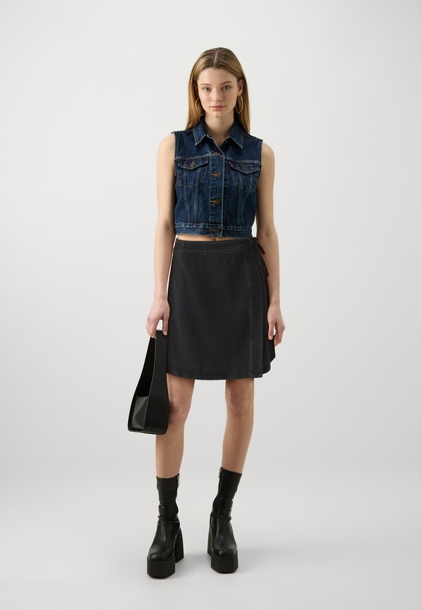ONLVILLA WRAP TIE SKIRT  - Denim skirt2