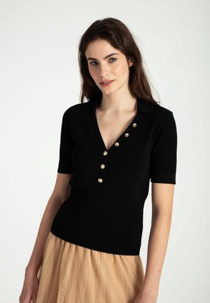WITH BUTTONS - Poloshirt - schwarz