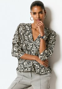 Next V-NECK - Bluză - black white