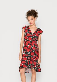 VILA VIMOONEY - Vestido de malha - black aop