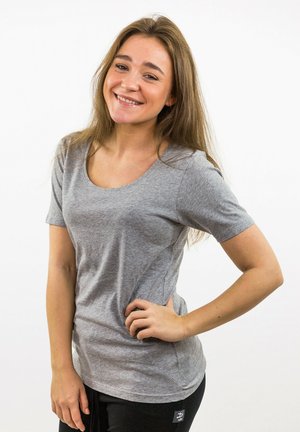 AMIE - T-Shirt basic - melange grau