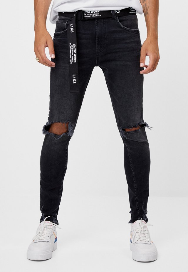 MIT RISSEN - Jean slim - black