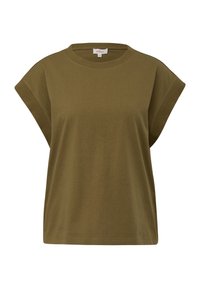 s.Oliver MET RIBBOORD - T-shirt basique - olivgrün