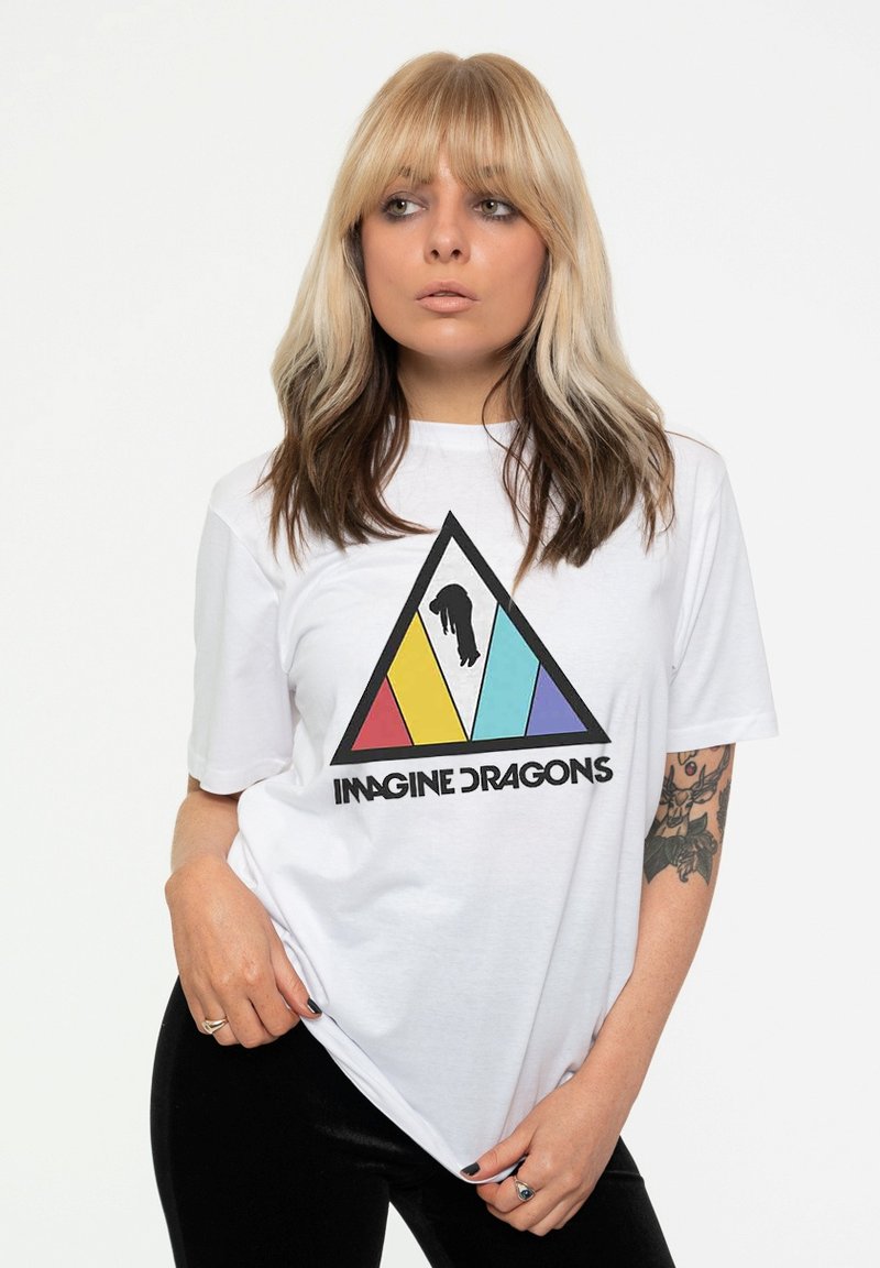 Paradiso Clothing IMAGINE DRAGONS TRIANGLE UNISEX - Print T-shirt - white