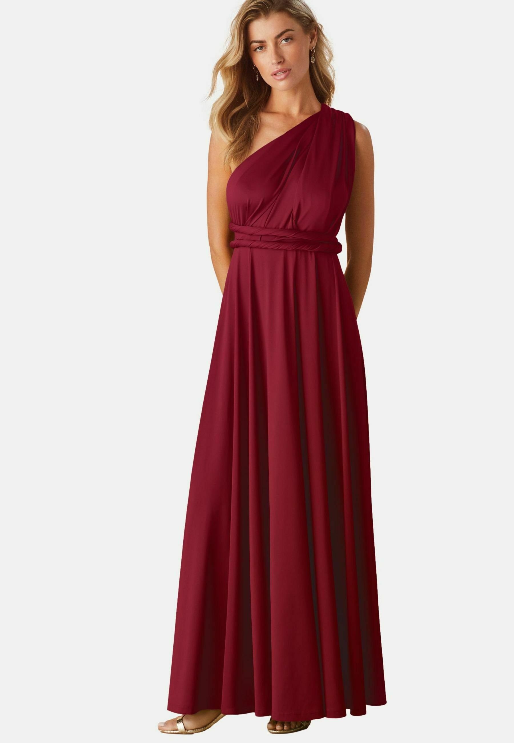 Next MAXI - Jersey dress - burgundy red/red - Zalando