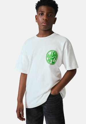 Print T-shirt - white/green