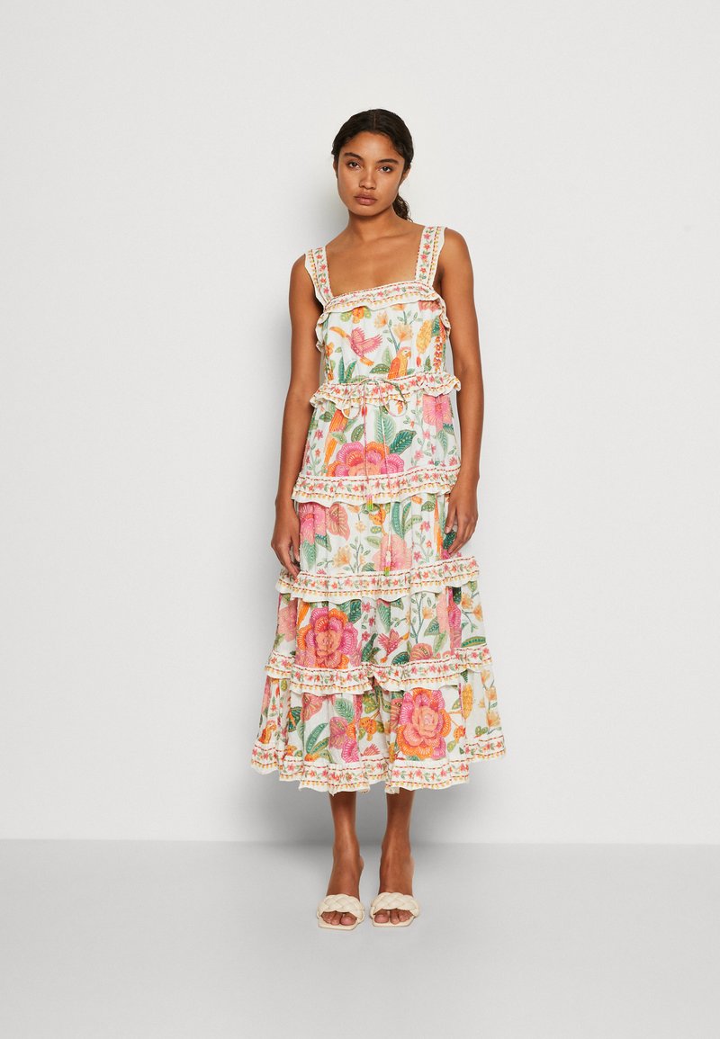 Farm Rio MACAW BLOOM MIDI DRESS Day dress offwhite/multicoloured