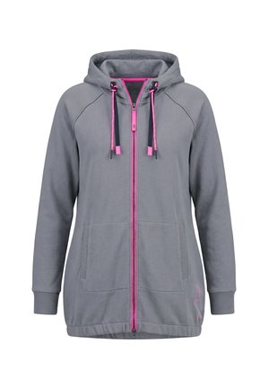 LAURASØN, CONTRAST COLOR ZIP-UP HOODIE - Sweatjakke - grey