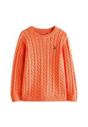 Next, REGULAR FIT - CABLE CREW NECK - Striktrøje - orange
