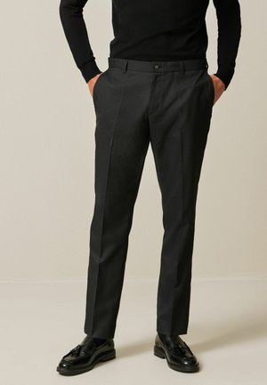 SLIM FIT TEXTURED - Kalhoty - black