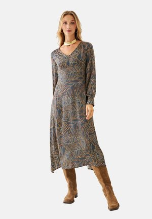 ESTAMPADO PLANTAS - Vestido informal - gris