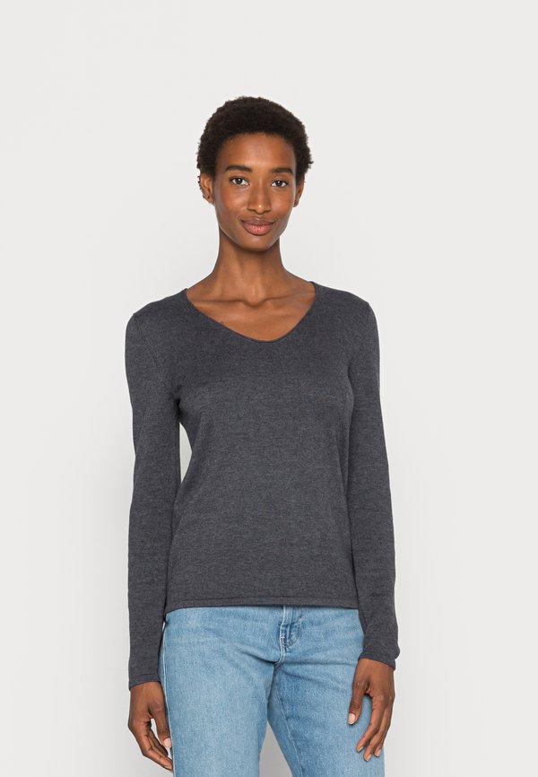 BASIC V-NECK - Strickpullover - evident anthracite