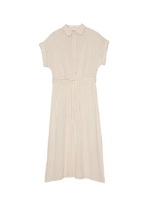 INSIDE, VESTIDO MIDI CAMISERO A RAYAS - Vestido camisero - blanco