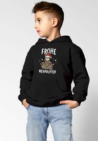 MoonWorks WEIHNACHTSMOTIVE LUSTIGE GESCHENKE OUTFIT - Hoodie - faultier schwarz