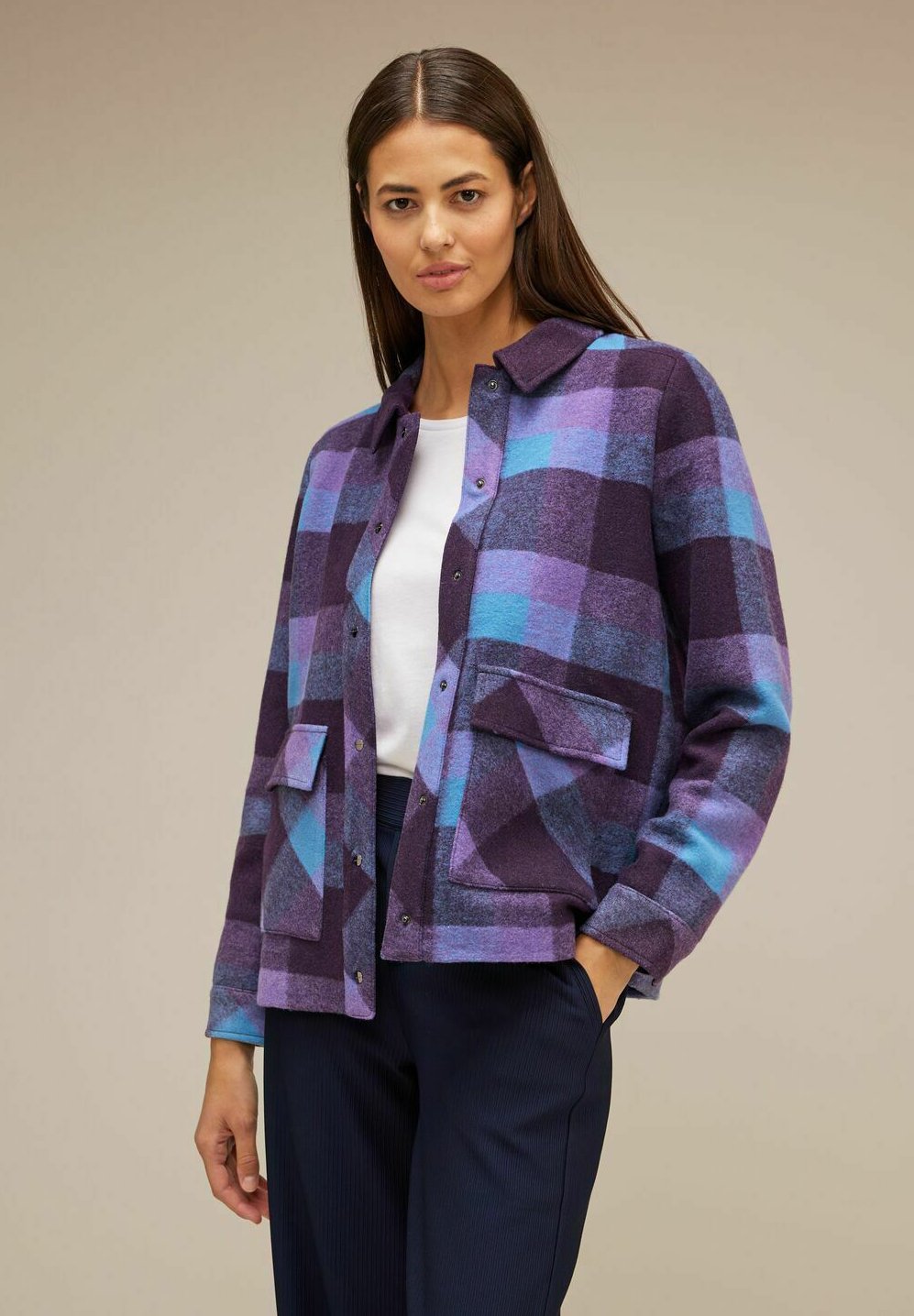 Street One KARO Leichte Jacke lila/lila-meliert Zalando