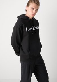 Les Deux CHARLES HOODIE - Jersey con capucha - black/white