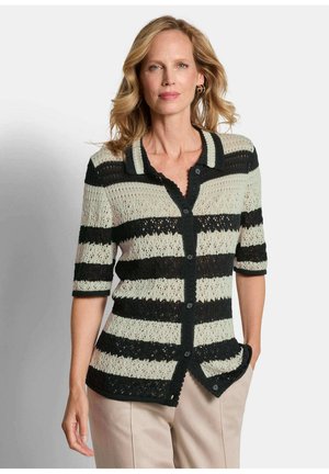 MIT LOCHMUSTER - Strickjacke - stone/black patterned