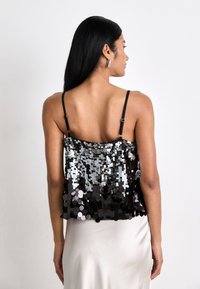 DKNY MULTI SCALE SEQUIN CAMI - Tops - black
