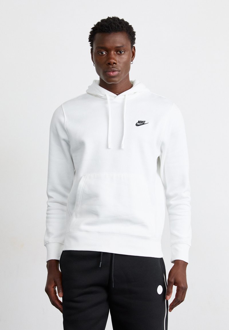 Nike Sportswear SPORTSWEAR CLUB FLEECE - Mikina s kapucí - white/black