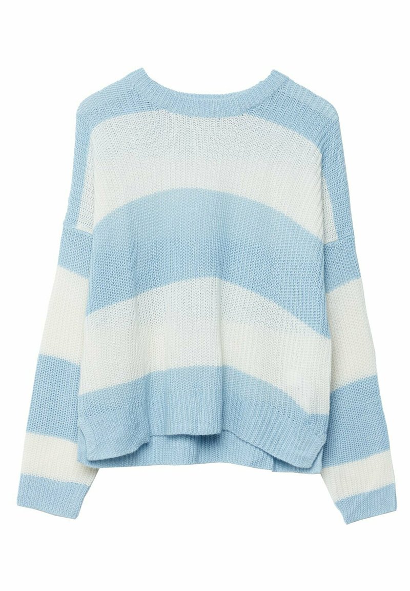 Stradivarius MIT STREIFEN - Strickpullover - light blue/hellblau -  Zalando.de