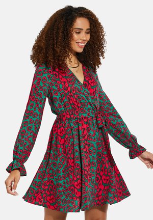 PRINTED WRAP - Vestito casual - green