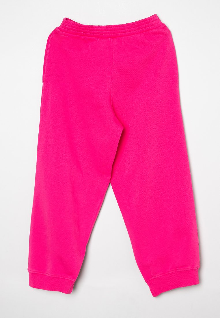 Helle pinke Sweatpants mit elastischem Bund und Bündchen. Weicher, glatter Stoff mit lockerer Passform und ohne sichtbare Muster oder Akzente.