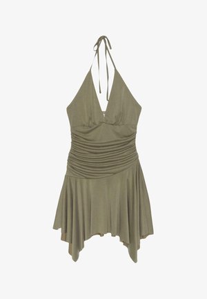 Stradivarius, SHORT DRESS WITH POINTED HEM - Tubino - evergreen