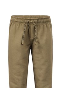 Olivgrüne Jogginghose aus weichem Stoff, mit einem elastischen Bund und Kordelzug sowie Seitentaschen.