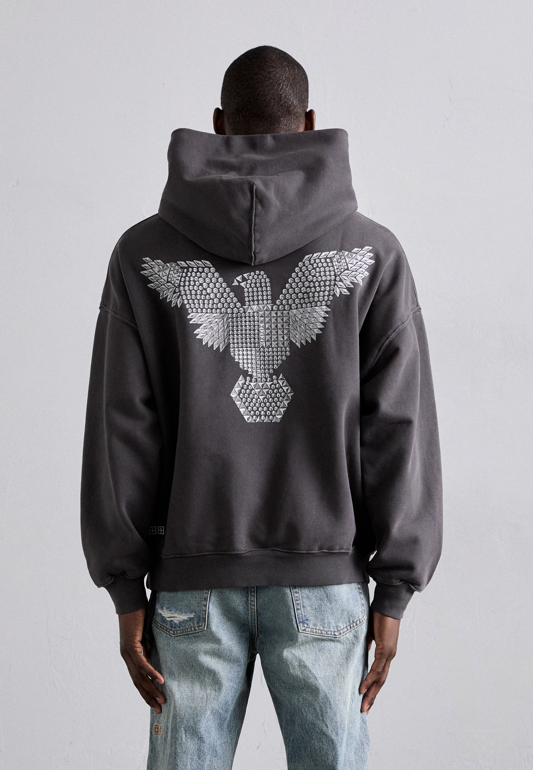Ksubi EAGLE EKCESS HOODIE FADED BLACK - Sweatshirt - black