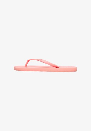Pink rubber flip-flop with a textured sole, thin straps, and a smooth footbed. Features a slight bevel on the edges for comfort.