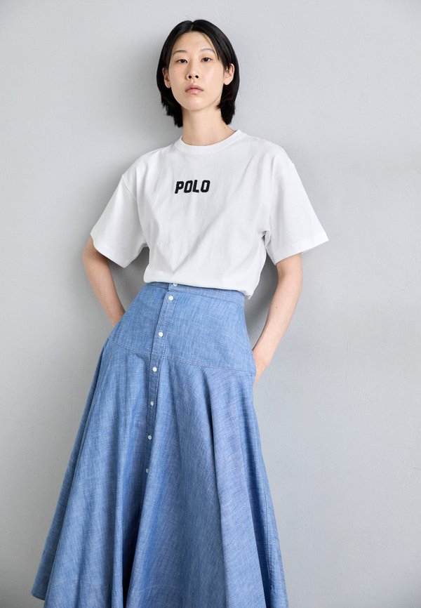 COTTON CHAMBRAY A LINE SKIRT - Denim skirt - chambray3