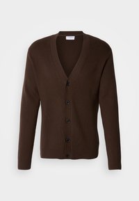 BUTTON CARDIGAN - Cardigan - brown