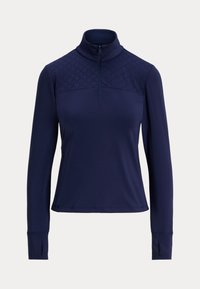 EYELET-PANEL INTERLOCK QUARTER-ZIP - Μπλούζα με μακριά μανίκια - refined navy