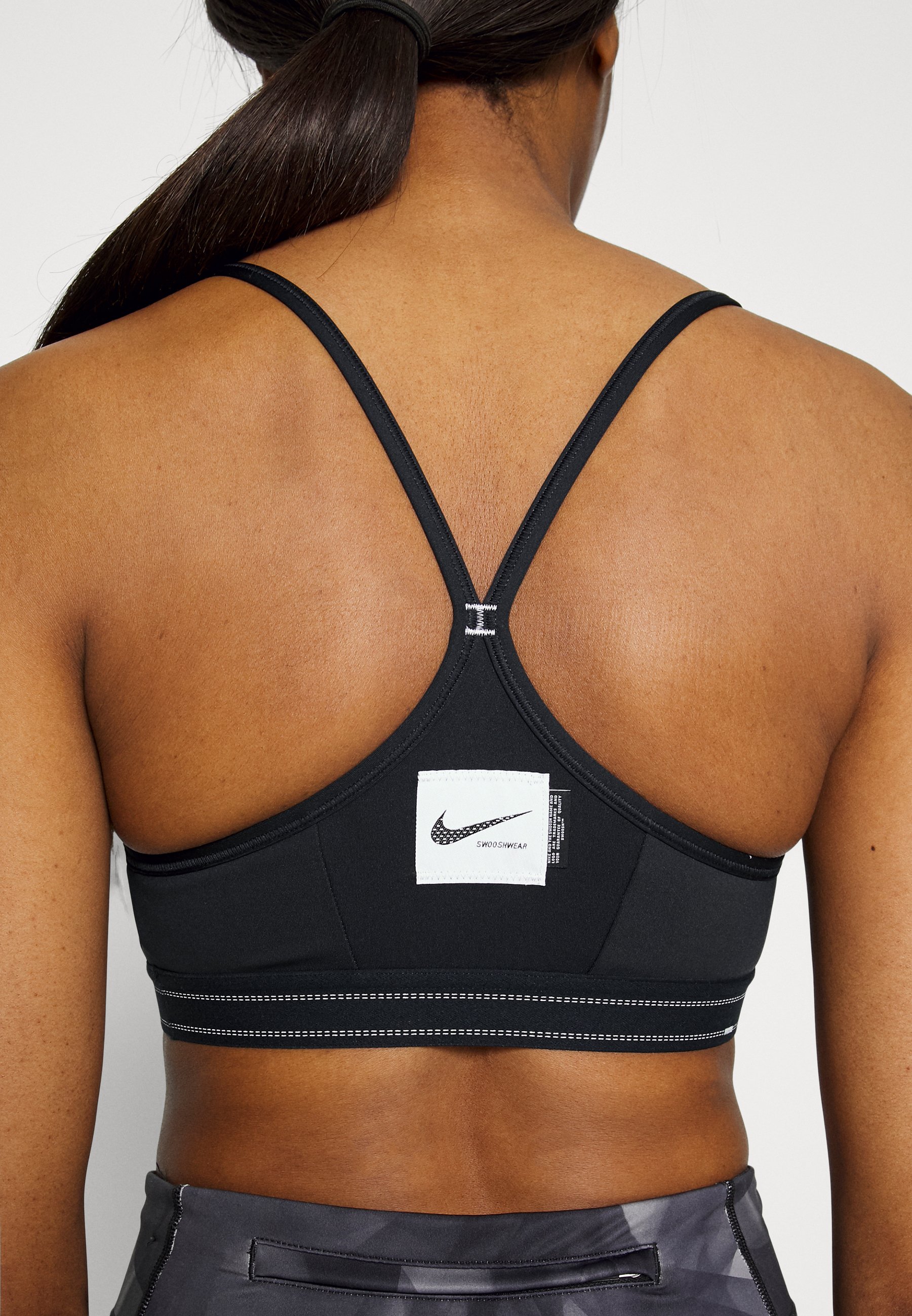 Nike Performance INDY BRA - Sport-bh met light support - black/white/zwart  - Zalando.nl