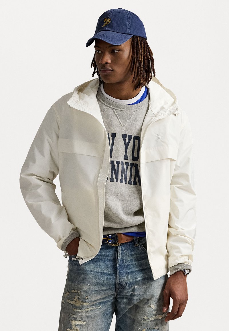 Polo Ralph Lauren - FULL-ZIP HOODED JACKET - Neperpučiamoji striukė - deckwash white, Padidinti