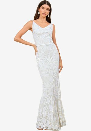 COWL NECK SEQUIN - Gallakjole - white