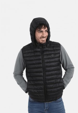SANS MANCHE AVEC CAPUCHE AMOVIBLE - Veste sans manches - noir titane