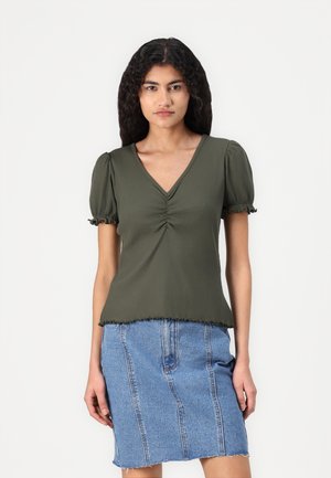 VILA VIABENNA V NECK - Basic T-shirt - deep depths