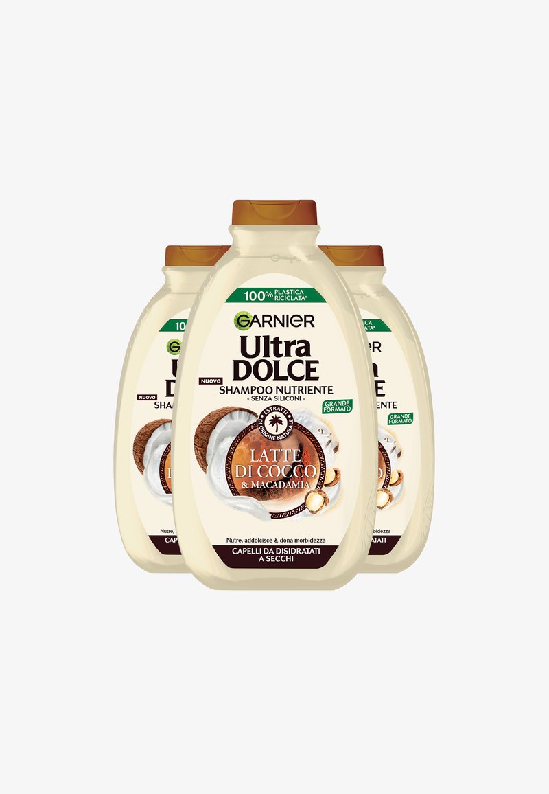 Garnier - SHAMPOO ULTRA DOLCE LATTE DI COCCO E MACADAMIA, CAPELLI MORBIDI E SETOSI, 400 ML - 3 PACK - Shampoo - trasparente, Ingrandire