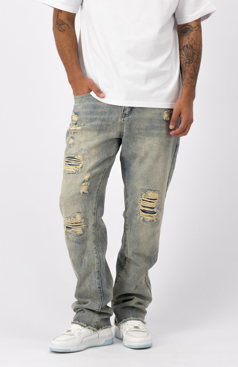 Black Bananas - DISTRESSED  - Straight leg jeans - blue, Vergroten