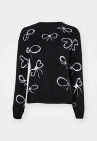 ONLLOUI BOW - Pulóver - black/cloud dancer