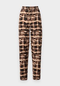 HILLERY  - Trousers - black/brown tie dye