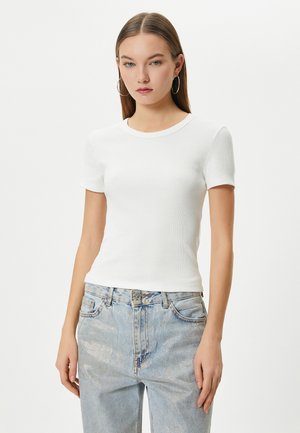 SLIM FIT SHORT SLEEVE CREW   - T-shirts basic - white
